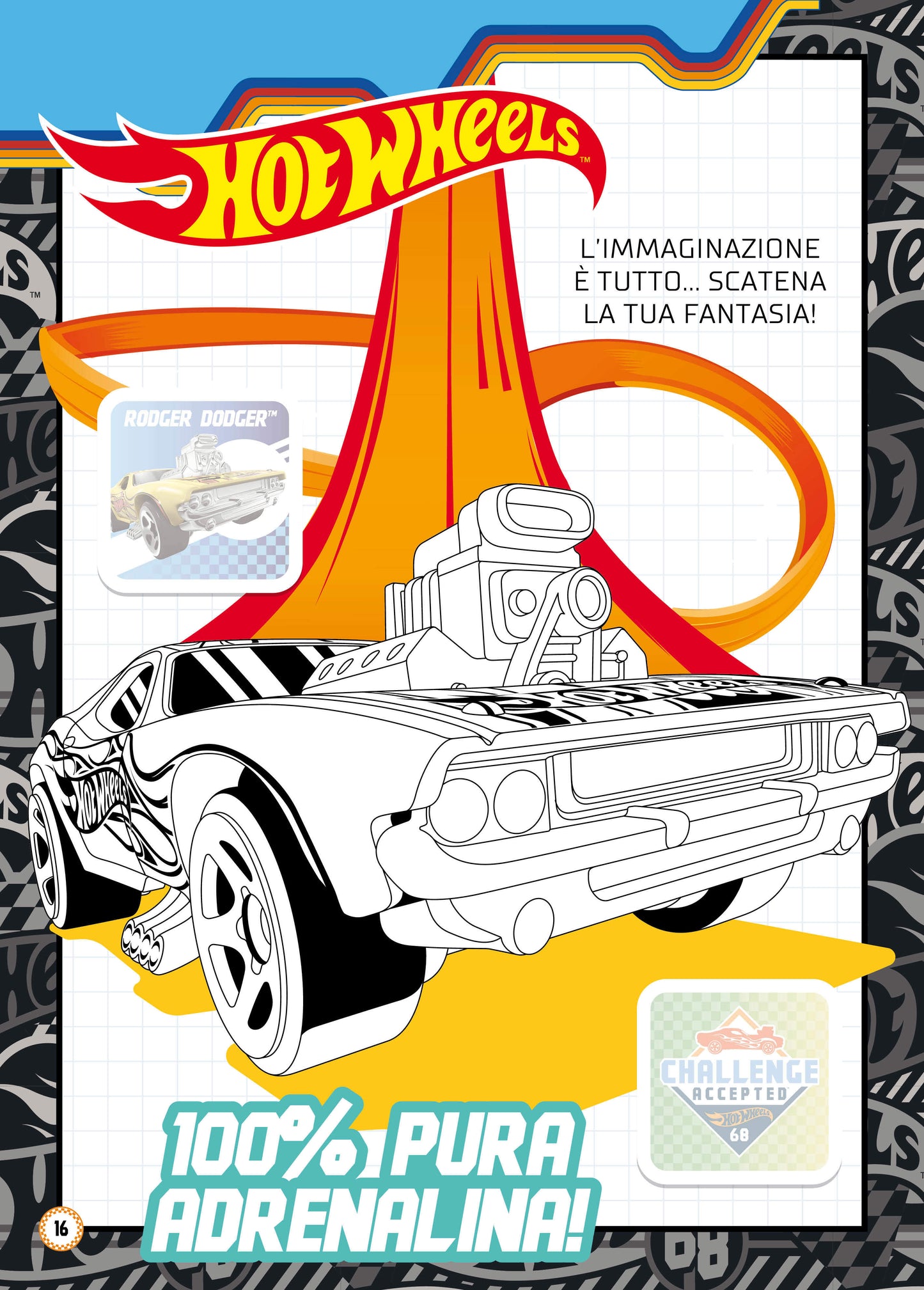 Sticker & Color. Hot Wheels. Colori in pista