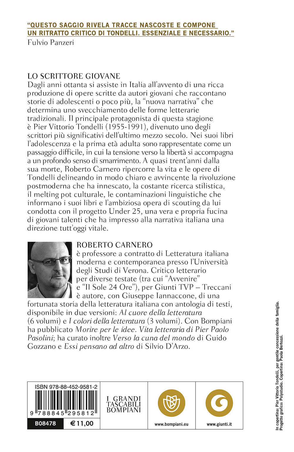 Lo scrittore giovane. Pier Vittorio Tondelli e la nuova narrativa italiana