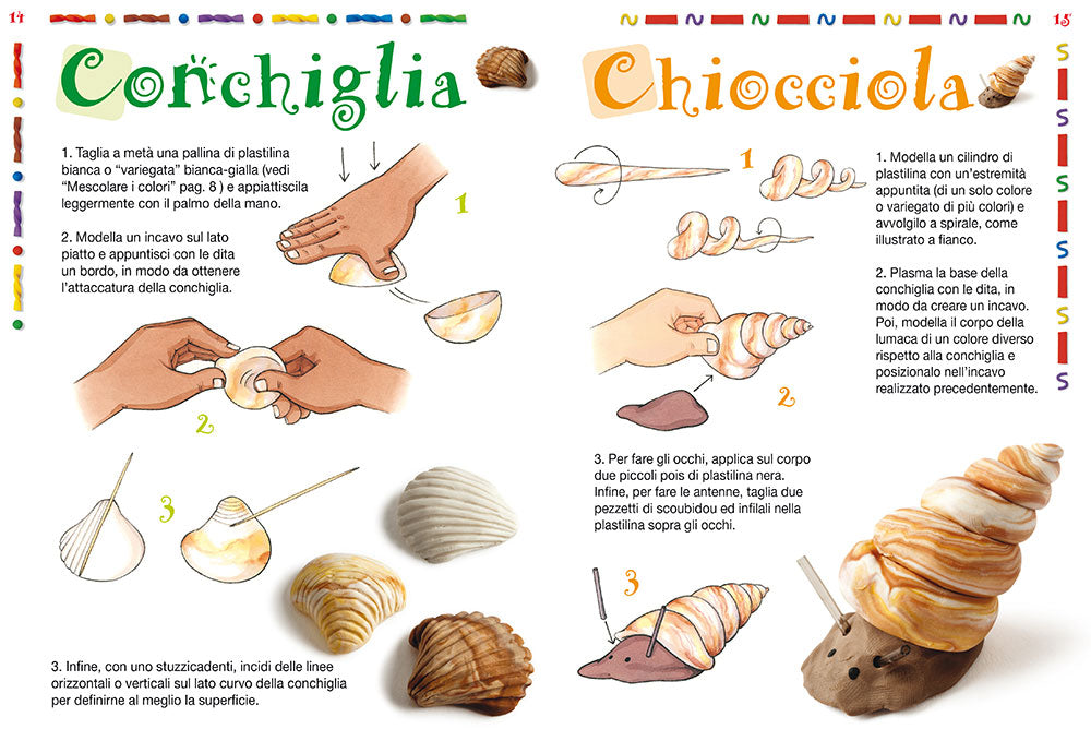 Modellare la plastilina con i bambini. Tanti modelli facili da realizzare spiegati passo dopo passo