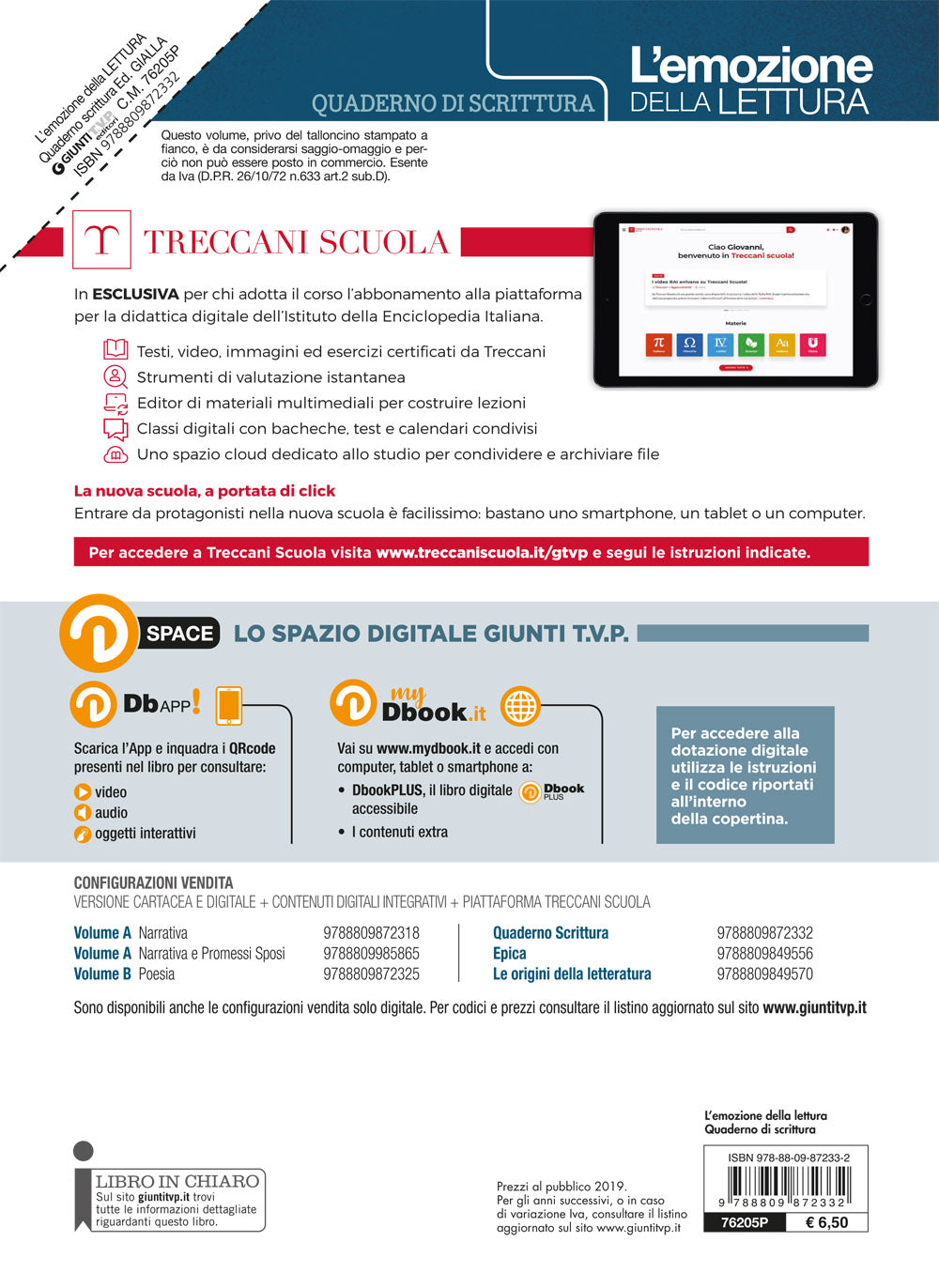 L'emozione della lettura - Quaderno di Scrittura - Ed. Gialla