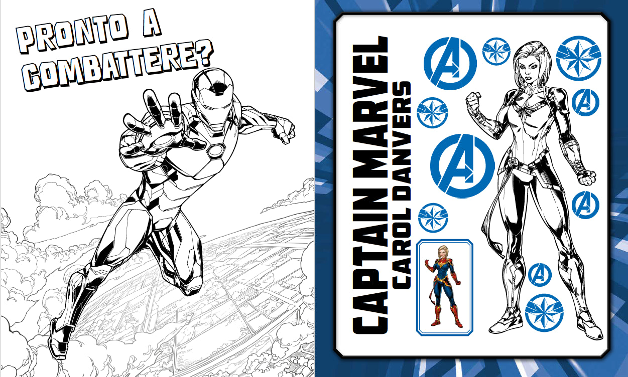 Avengers 5 in 1 attività da colorare. Con più di 60 adesivi