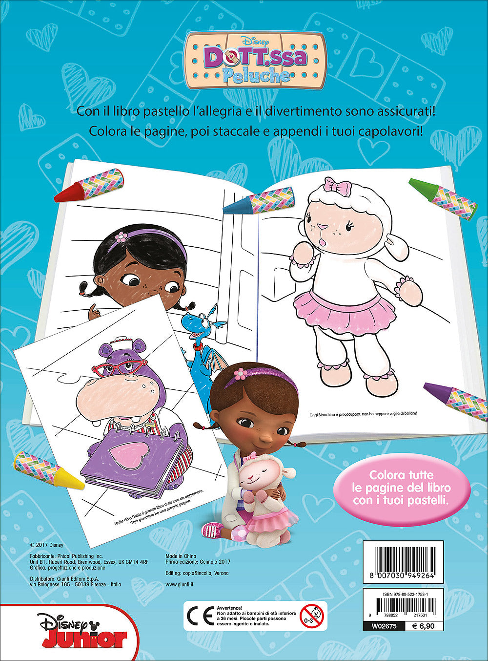 Libro Pastello - Dott.ssa Peluche. 12 mini pastelli per colorare!