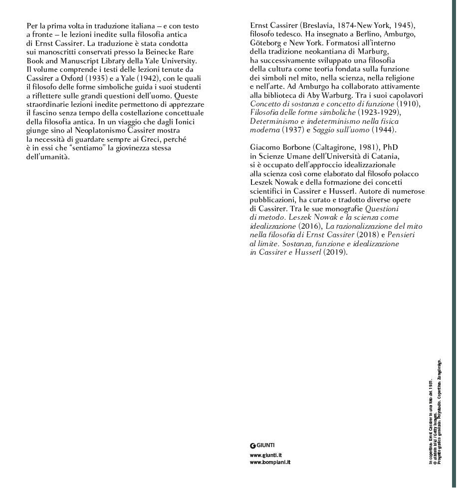 Sulla filosofia antica. Testo inglese a fronte