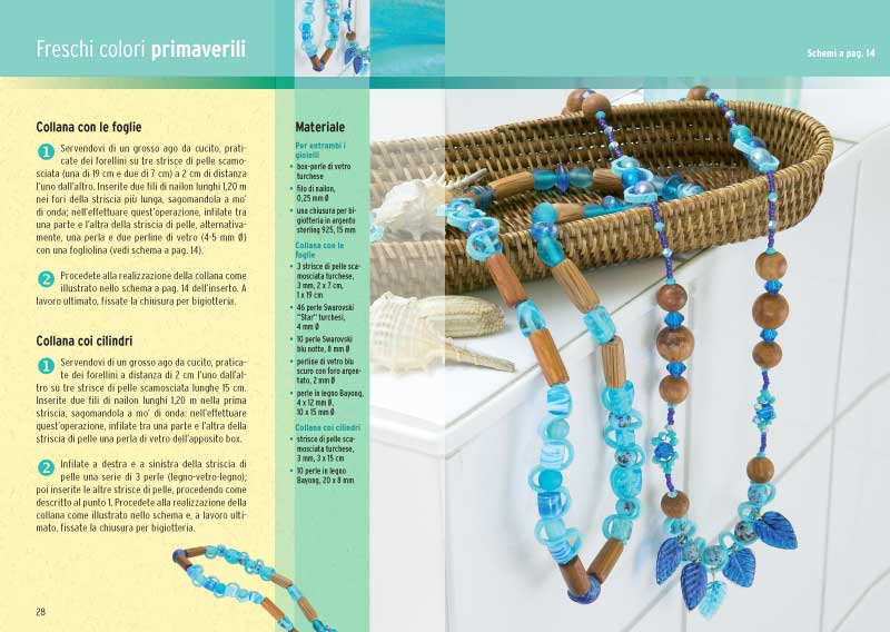 Bijoux originali e di tendenza. inserto con gli schemi di infilatura