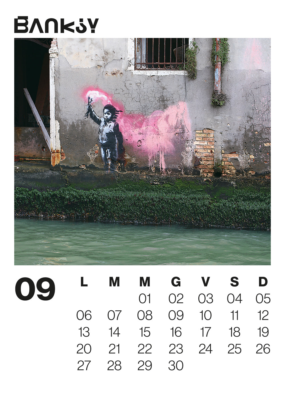 Calendario Banksy 2027 da parete (30 x 42 cm)