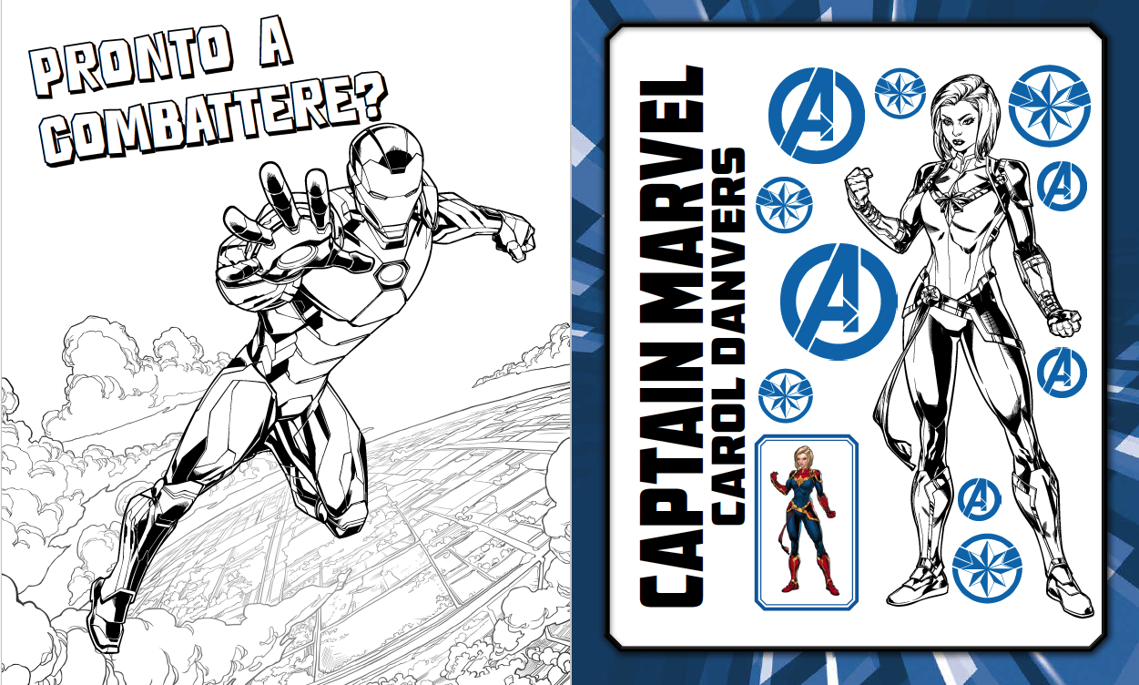 Avengers 5 in 1 attività da colorare. Con più di 60 adesivi