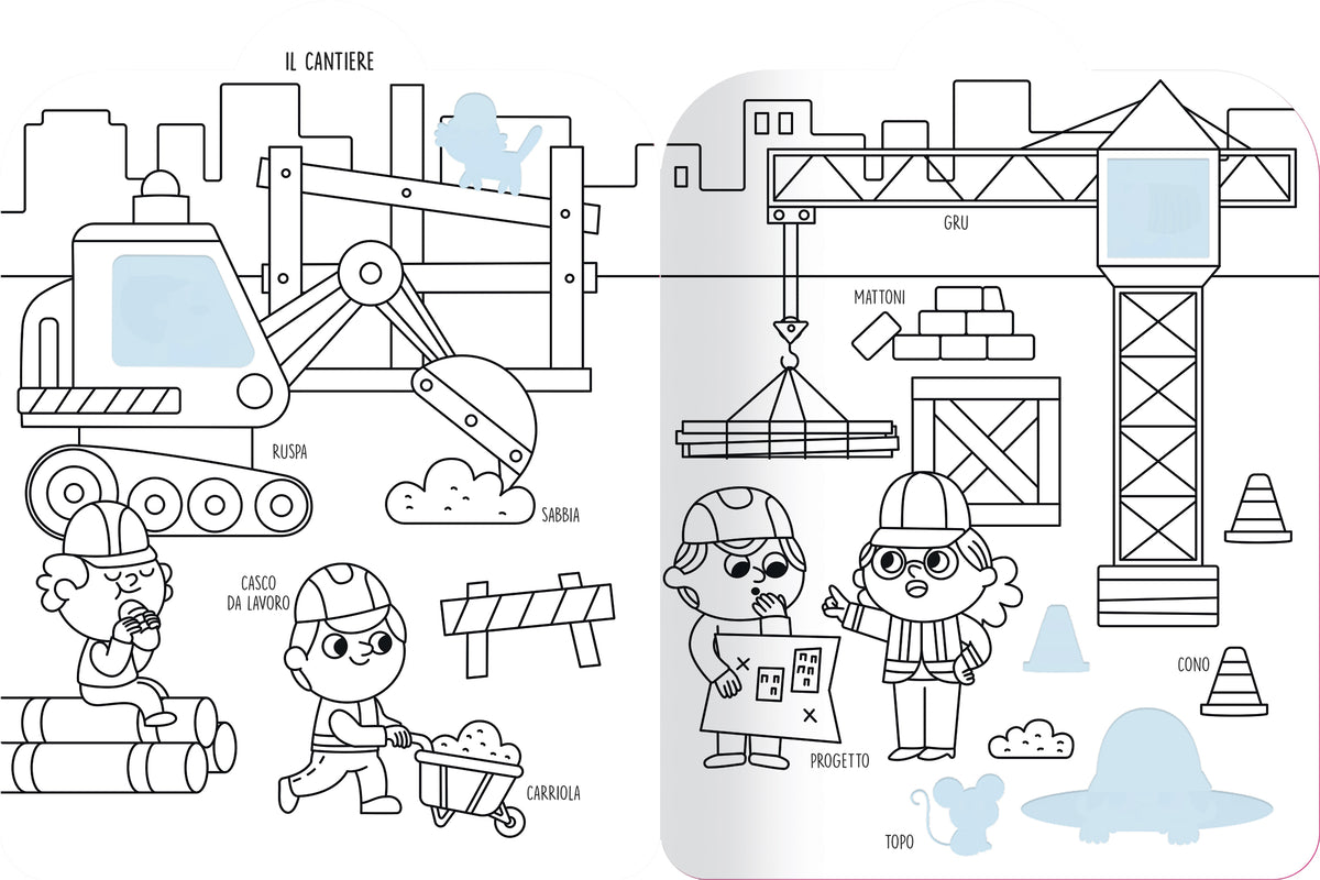 La mia città. Colora, completa con gli sticker e impara nuove parole