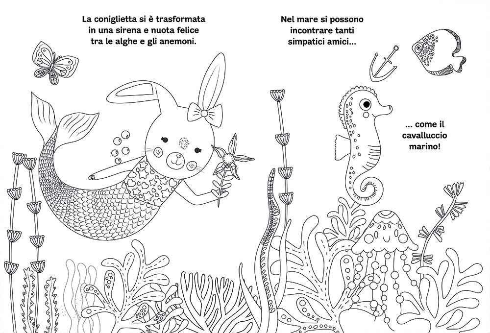 Sirene e creature del mare. Coloring Book