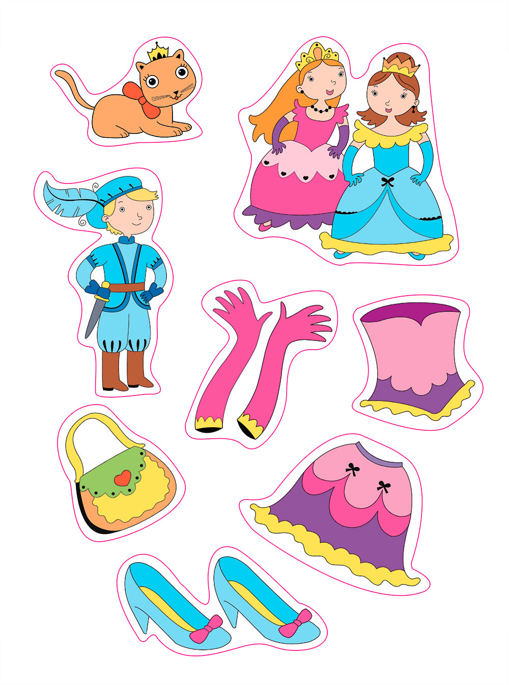 Colora e gioca con le principesse. con stickers