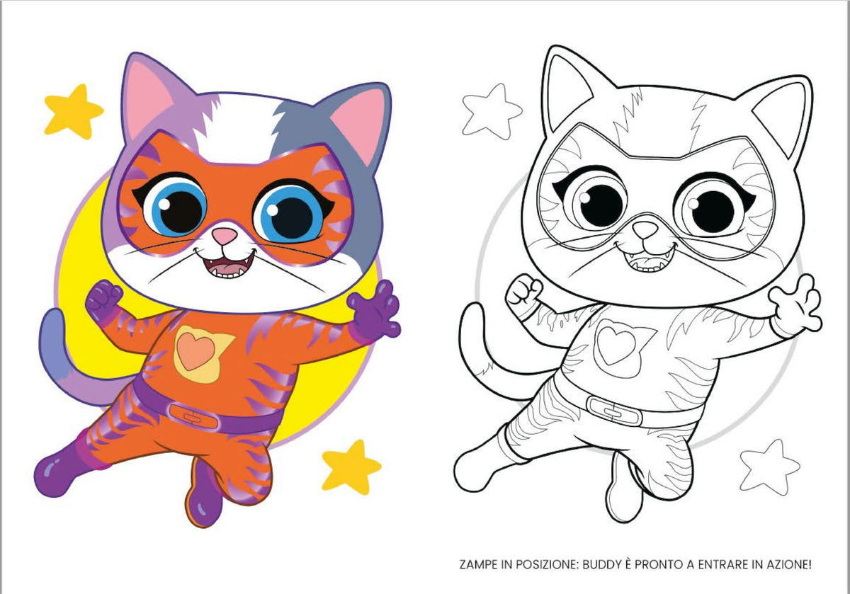 Super Kitties Primo album da colorare. Zampette coraggiose