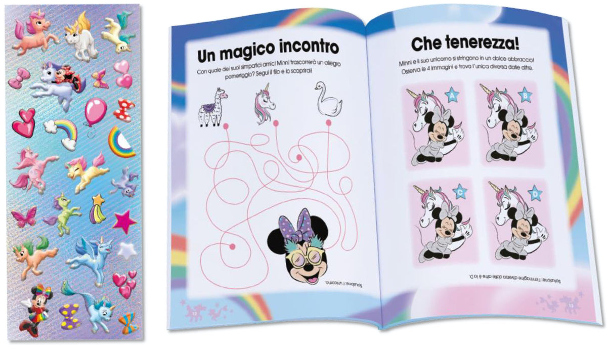 Unicorni Minnie Bubble Stickers Disney. Storia e giochi, con tanti adesivi morbidosi