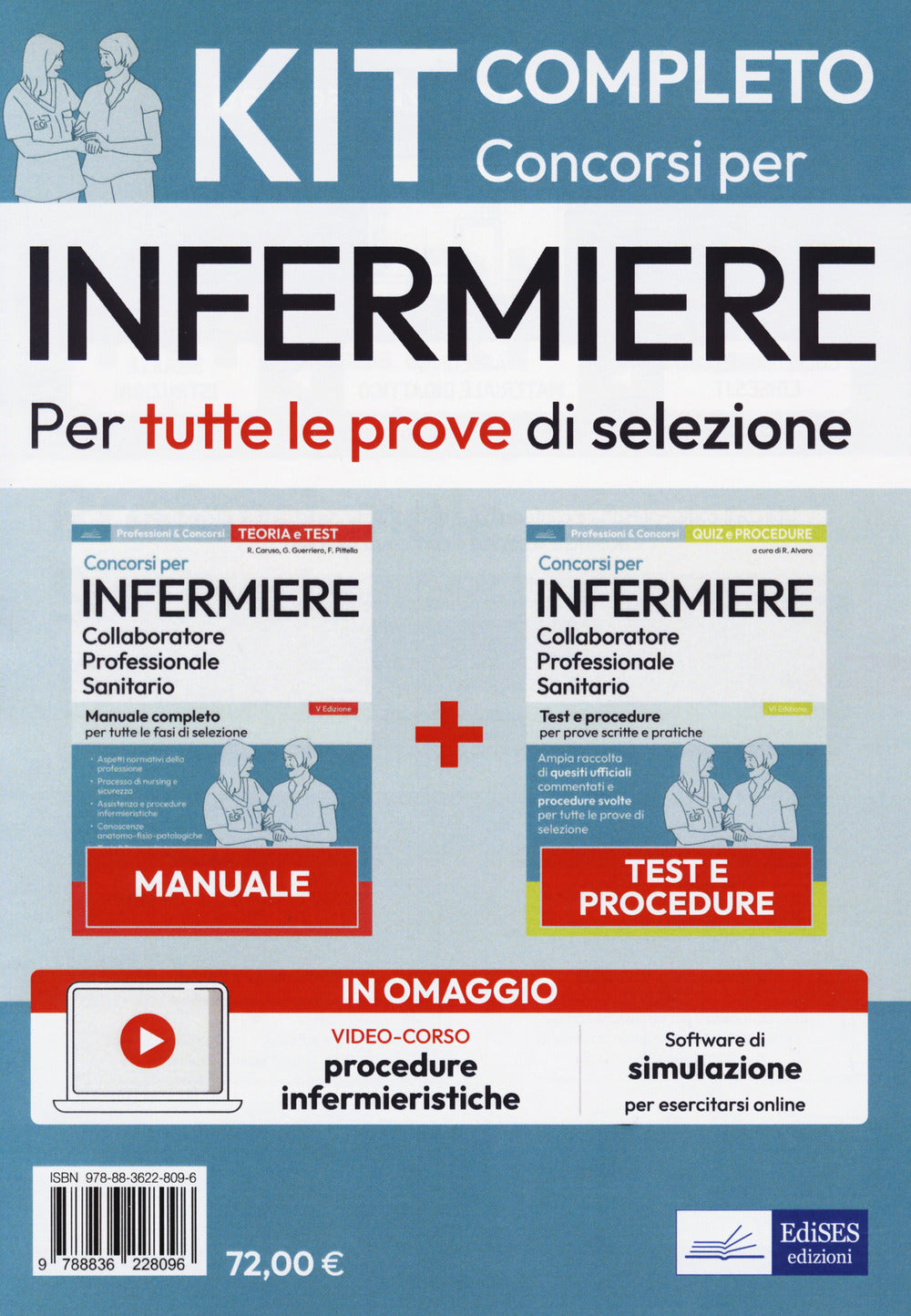 Kit completo per concorsi per infermiere. Manuale completo per tutte le fasi di selezione-Test e procedure per prove scritte e pratiche