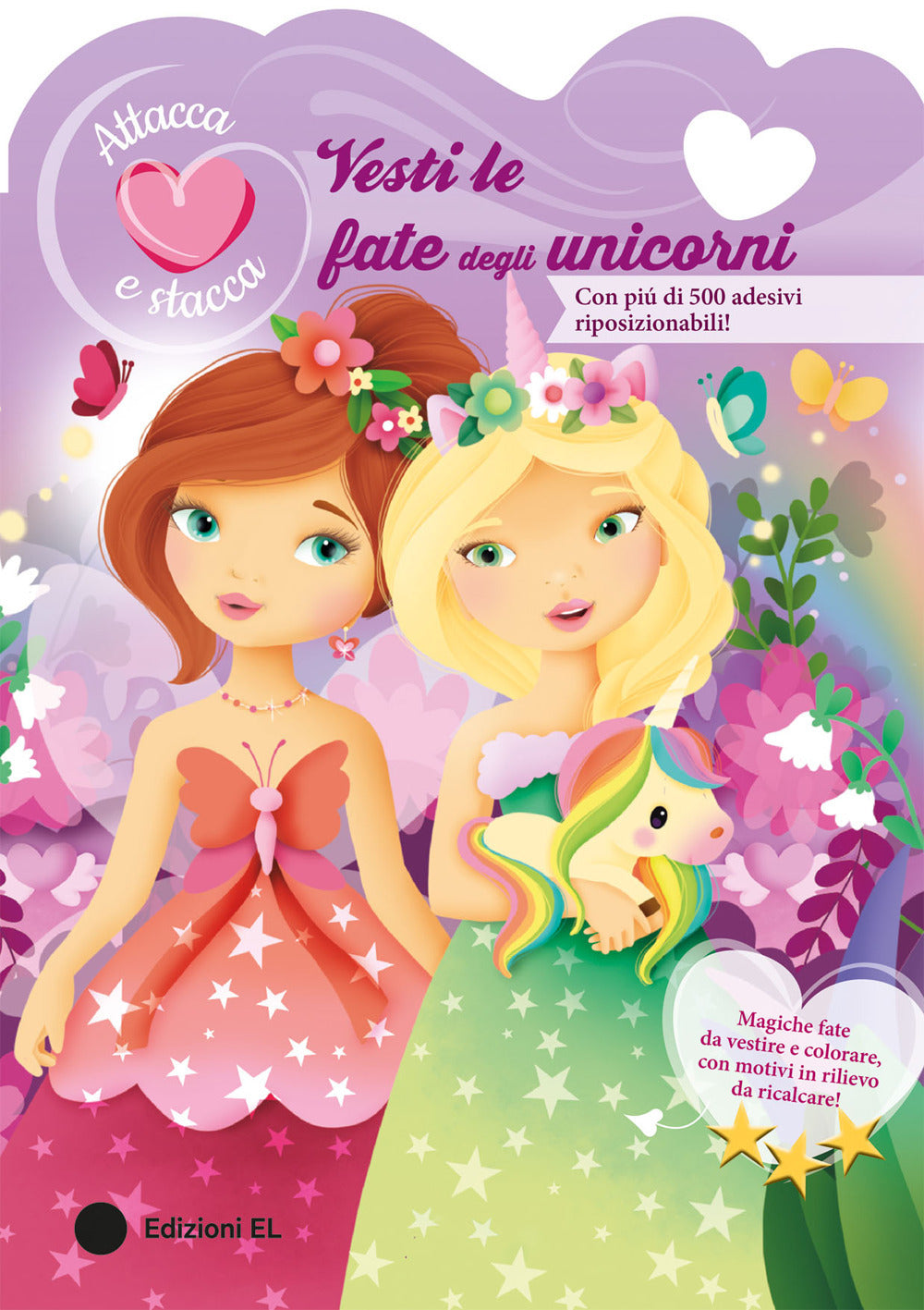 Vesti le fate degli unicorni. Attacca e stacca