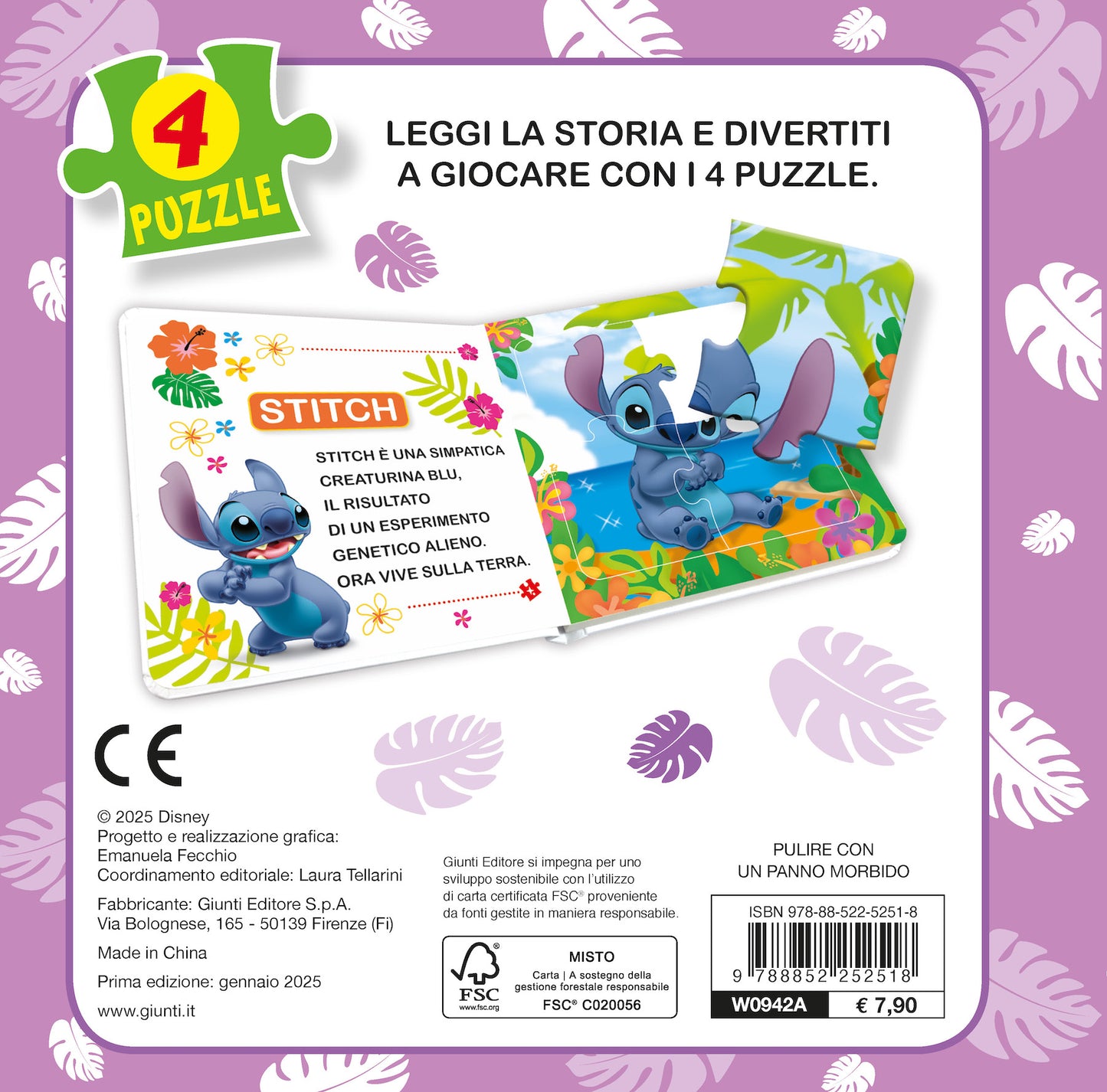 Stitch Libro Mini Puzzle 16 tessere