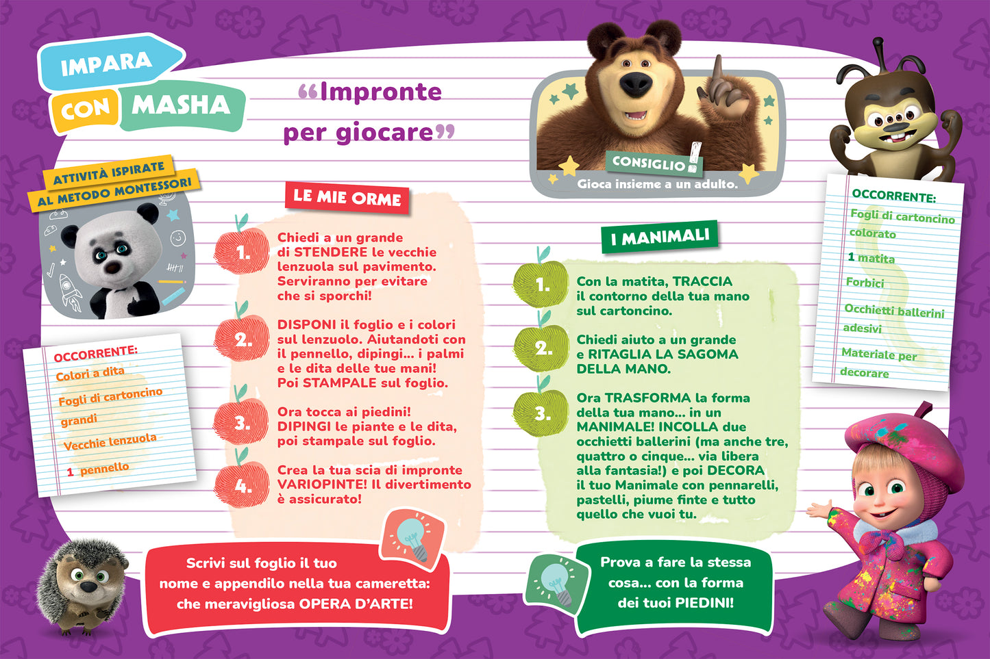 Canta con Masha. Chi ha lasciato queste impronte?