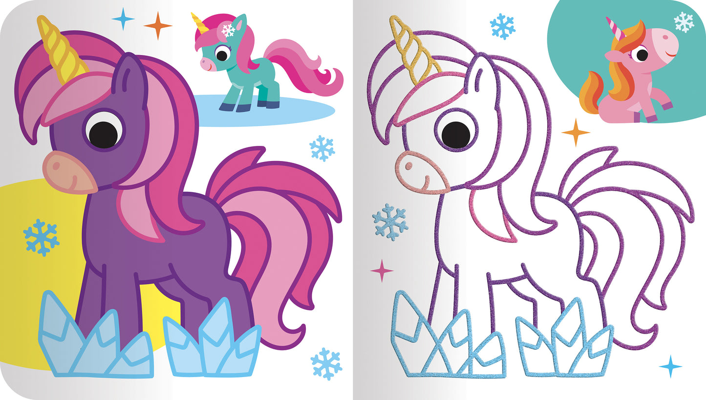 Colora gli unicorni scintillanti