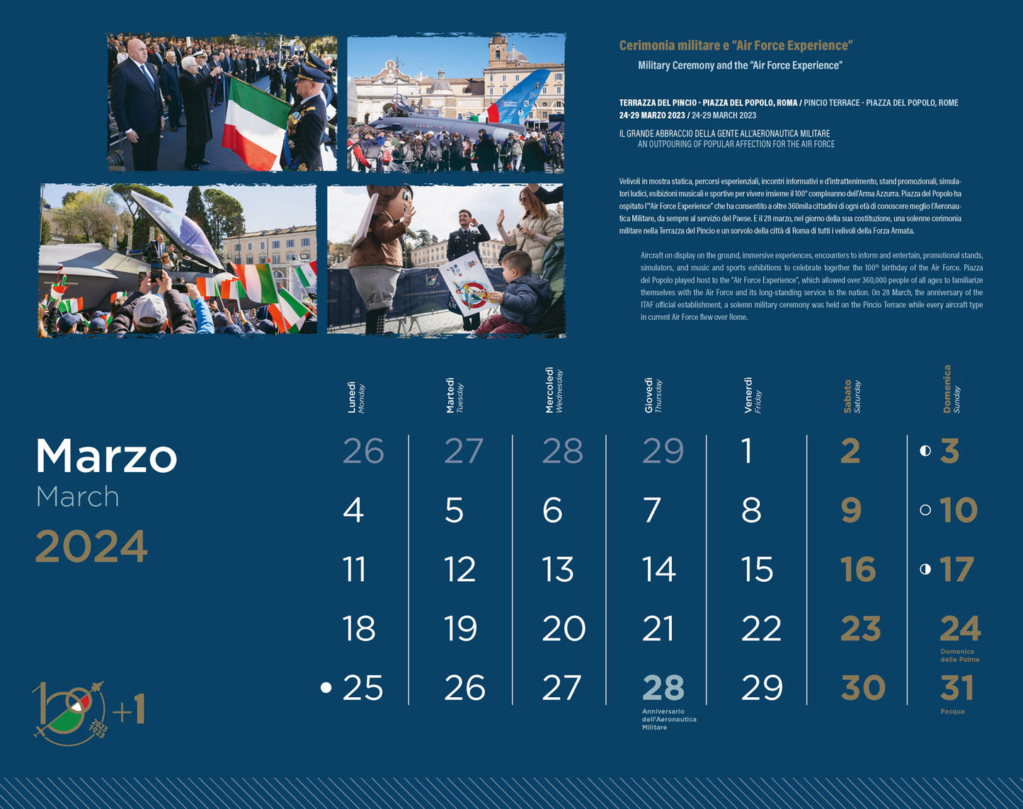 Calendario Aeronautica Militare 2024 (da parete)