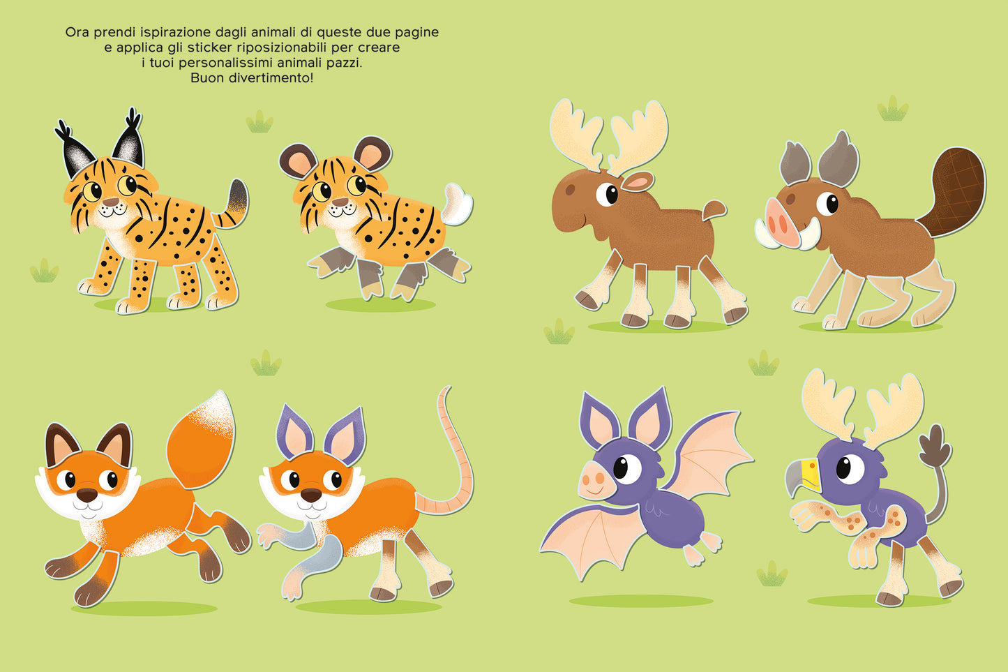 Animali del bosco. Completa i 22 animali come il modello o... come vuoi tu!