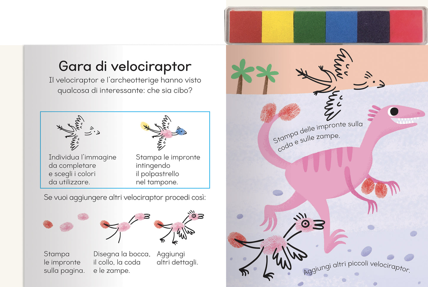 Disegna con le impronte - Dinosauri