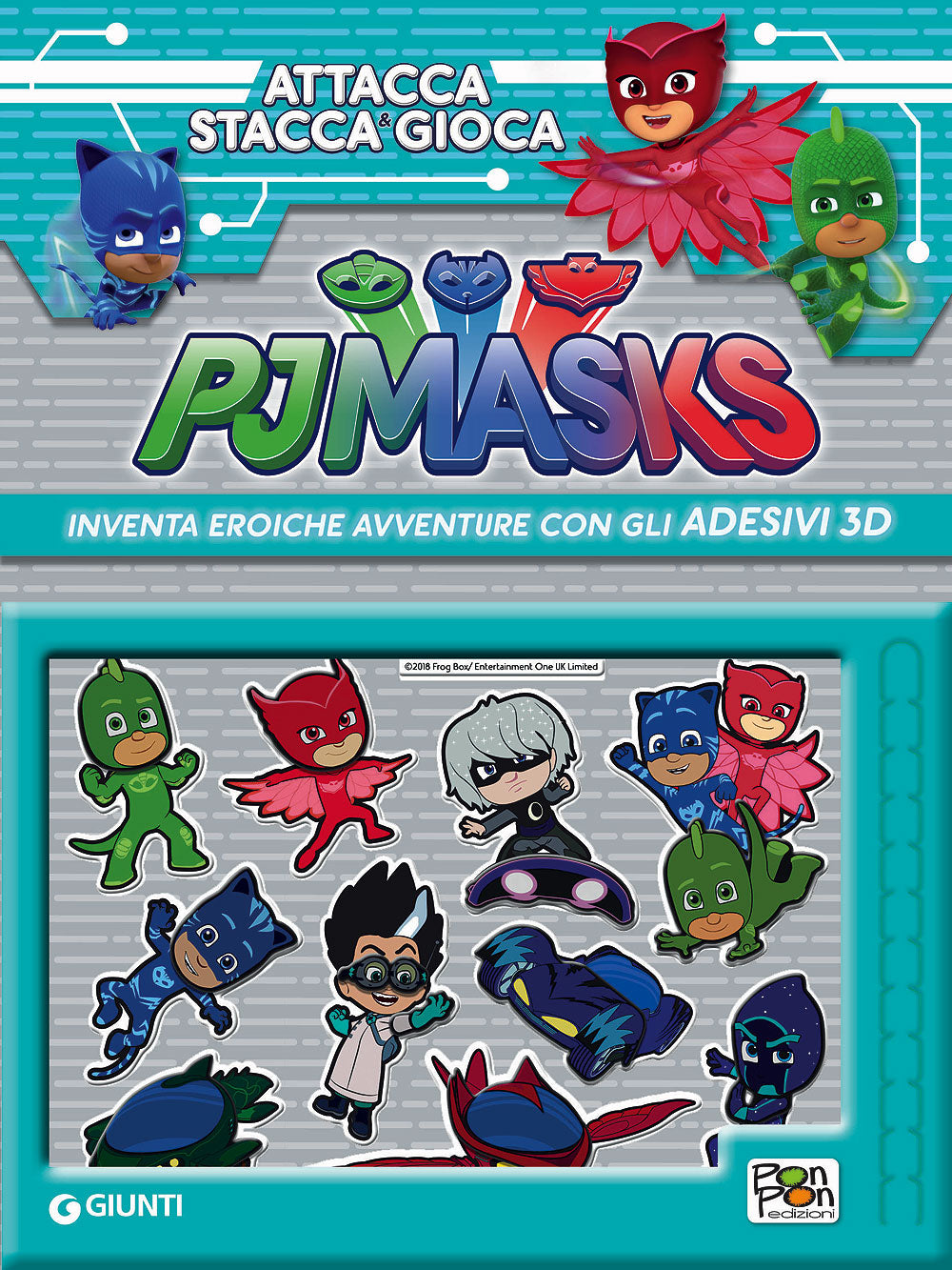 Pj Masks - Attacca stacca & gioca. Inventa eroiche avventure con gli adesivi 3D