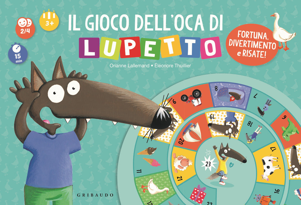 Il gioco dell'oca di Lupetto. Amico lupo. Ediz. a colori. Con dado di legno. Con 4 segnalini di legno.