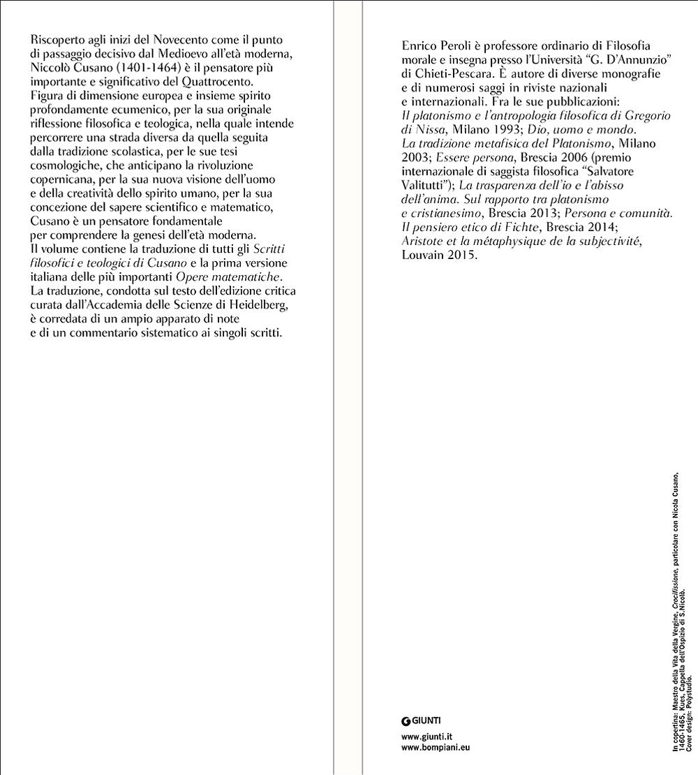 Opere filosofiche, teologiche e matematiche. Testo latino a fronte