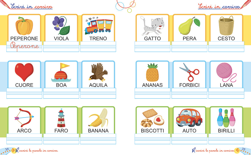 Mi alleno a scrivere in corsivo