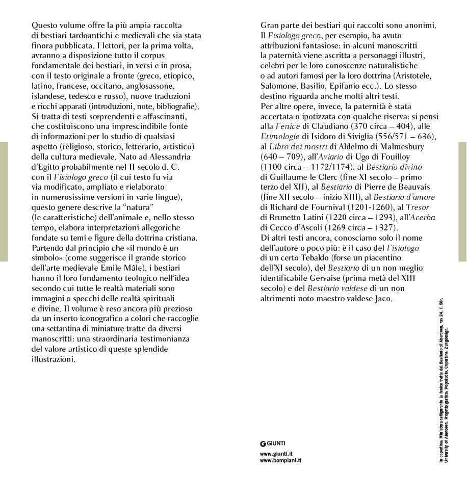Bestiari tardoantichi e medievali. I testi fondamentali della zoologia sacra cristiana. Testi originali a fronte