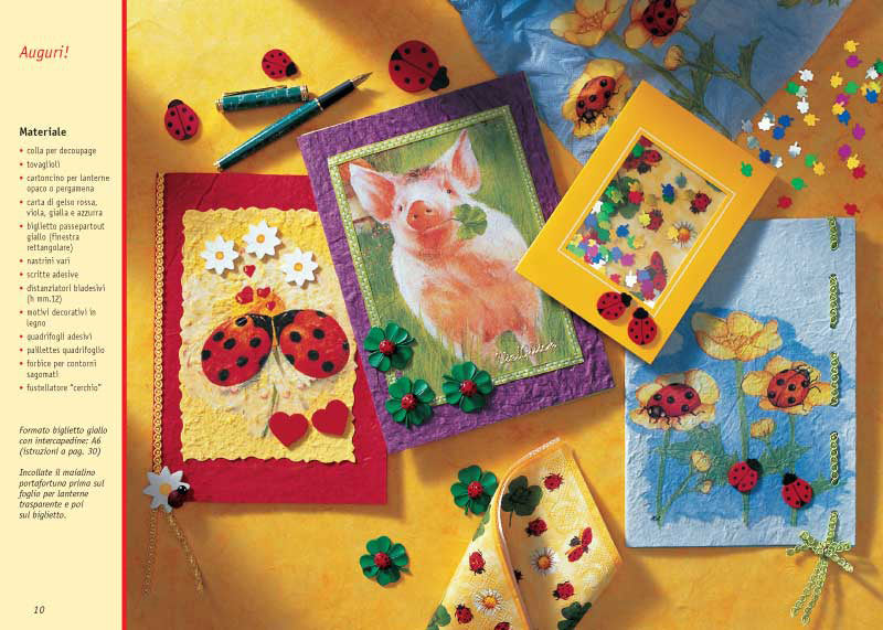 Decoupage con il tovagliolo. Biglietti di auguri