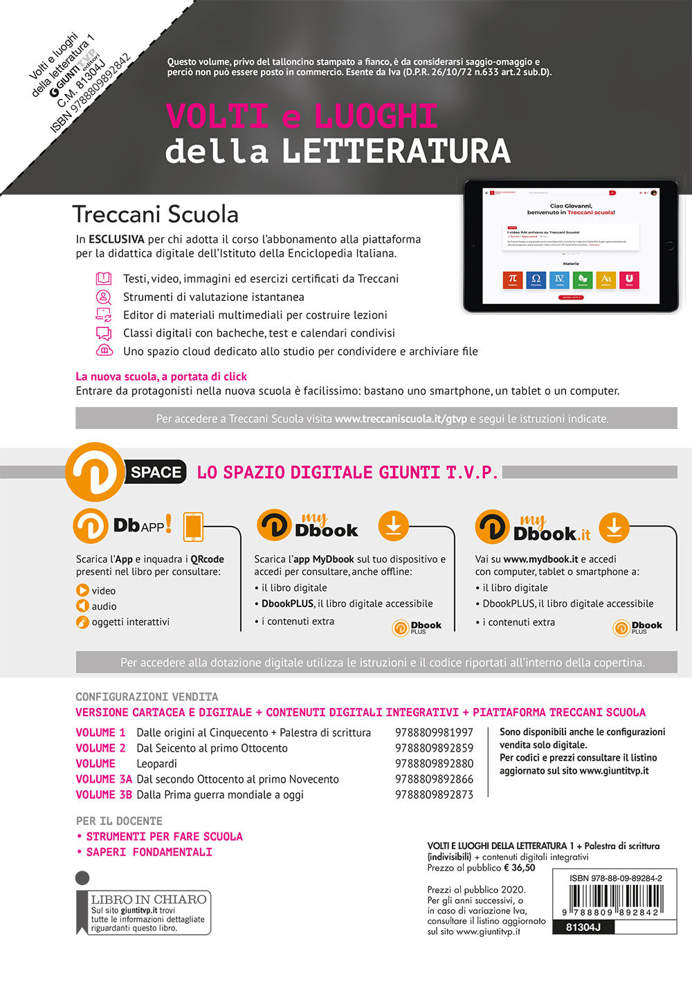 Volti e luoghi della Letteratura. 1 + Scrittura + Divina Commedia Confezione Vendita