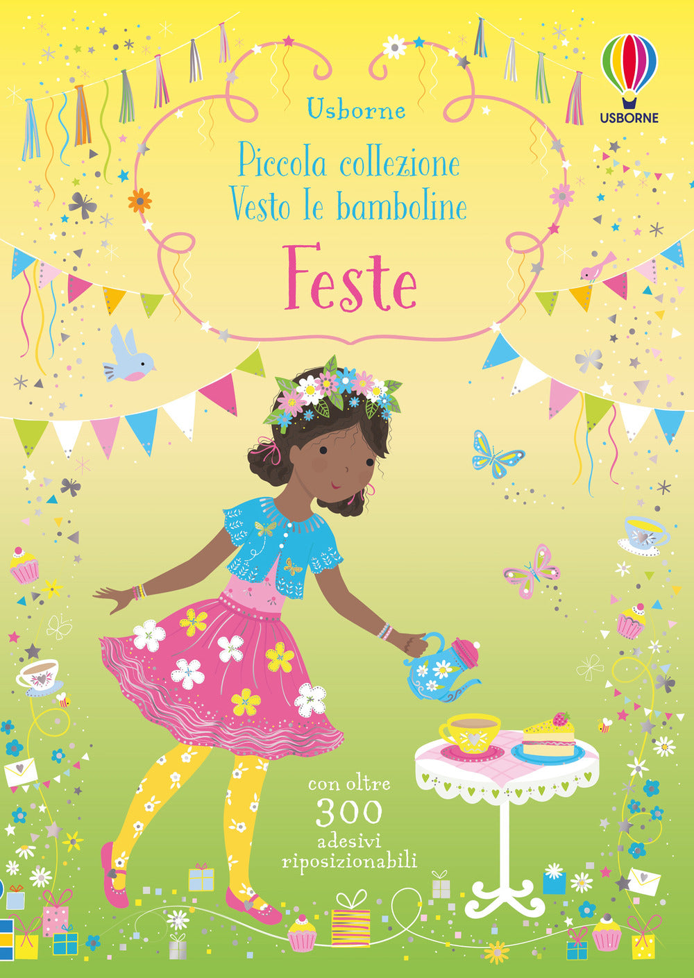 Feste. Piccola collezione. Vesto le bamboline. Con adesivi.