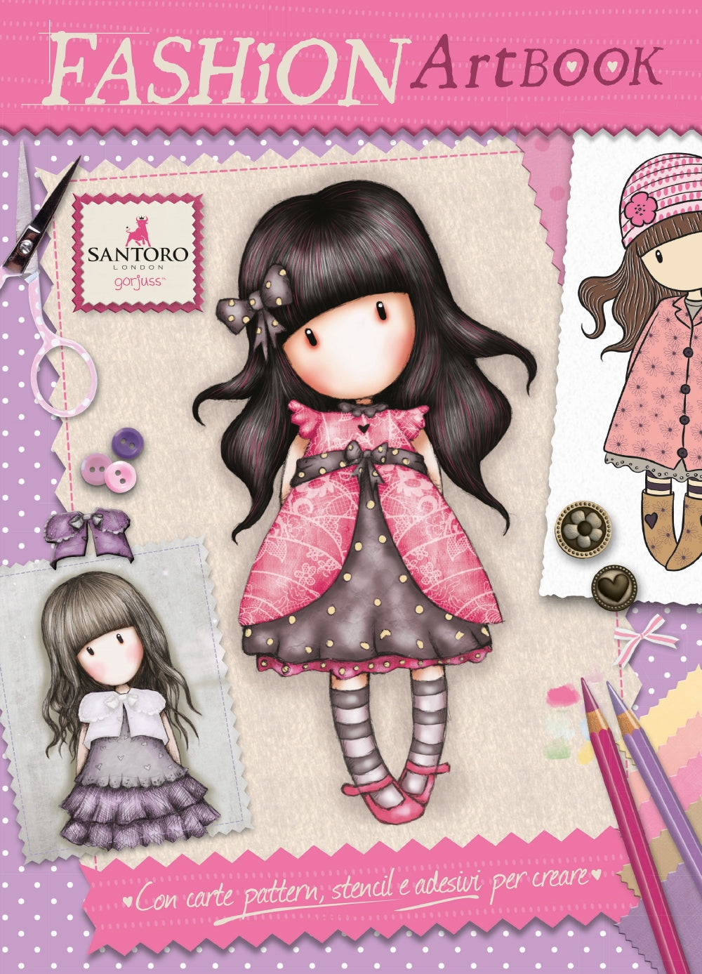 Gorjuss - Fashion Art Book. Con carte pattern, stencil e adesivi per creare