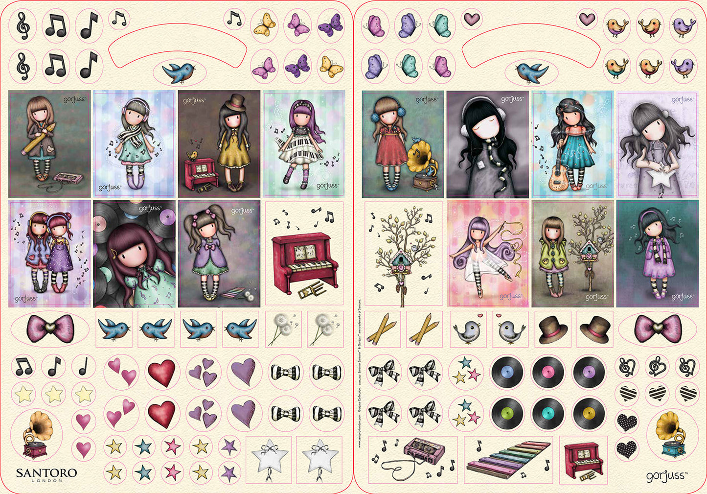 Gorjuss. Sticker&Color. I love music. I love music