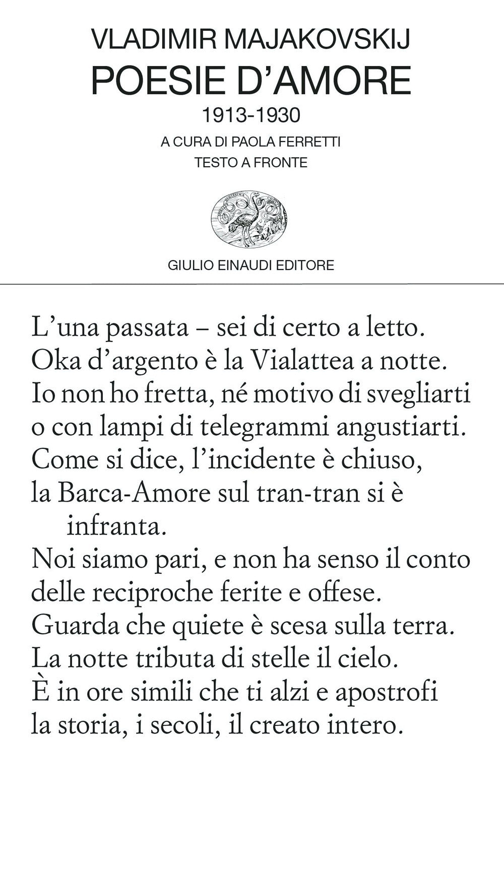 Poesie d'amore 1913-1930. Testo russo a fronte