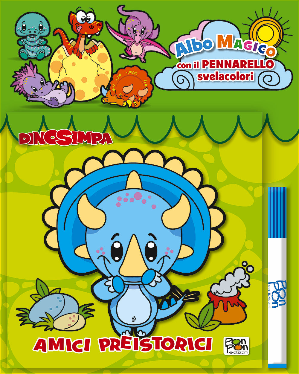 Albo Magico Dinosimpa - Amici preistorici. Con il pennarello svelacolori