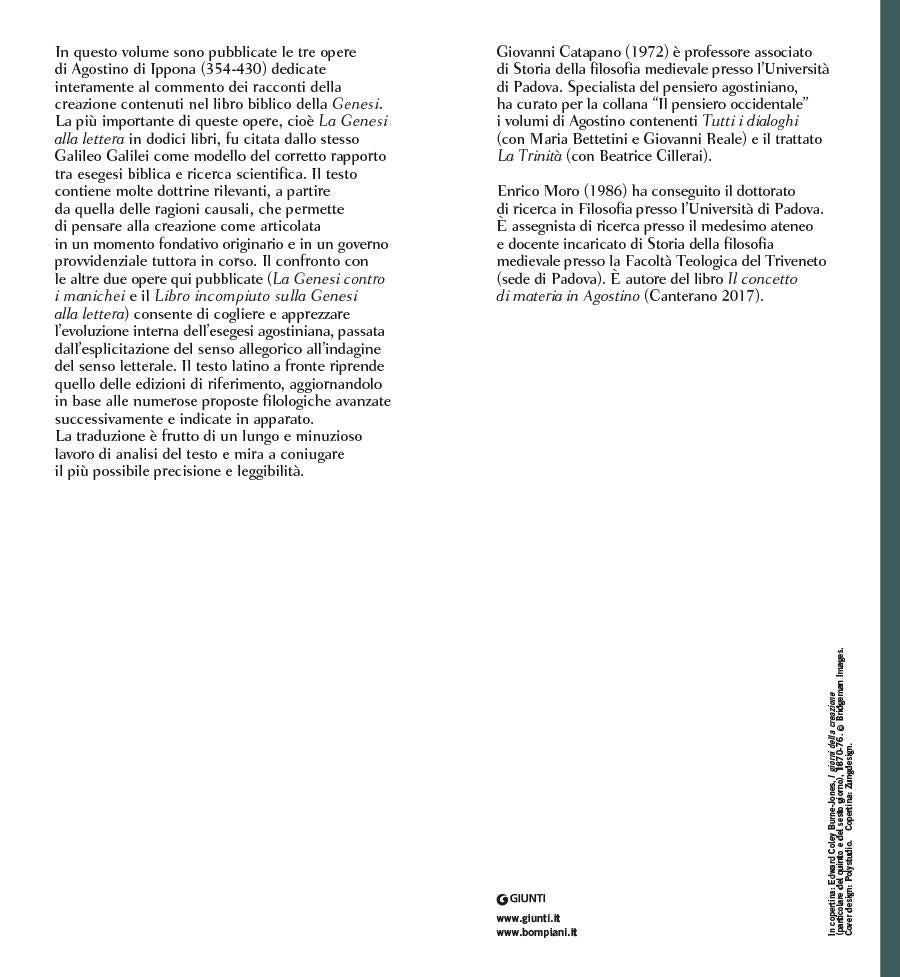 Commenti alla Genesi. Testo latino a fronte