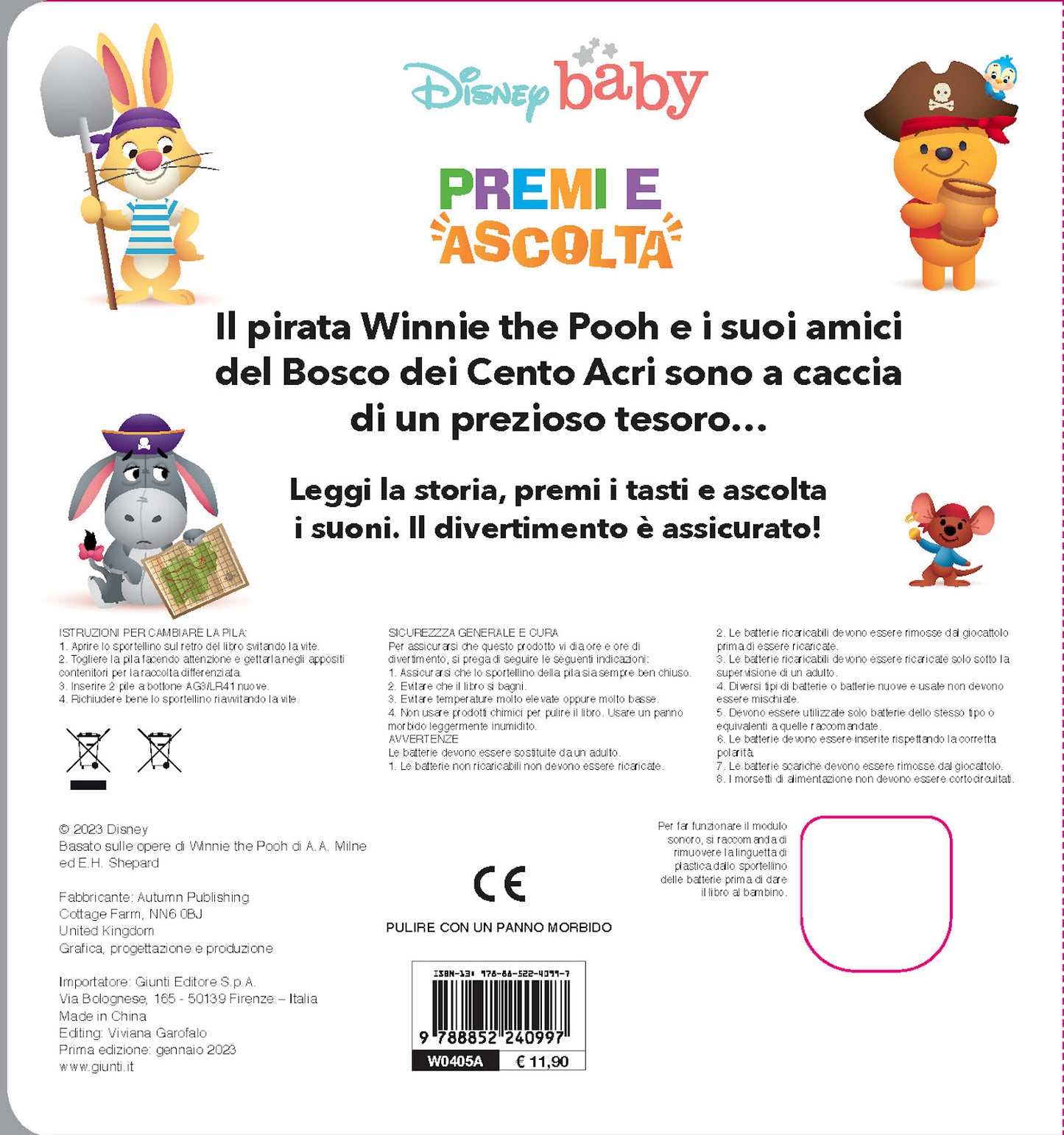Disney Baby Premi e ascolta . La storia da leggere con 4 suoni