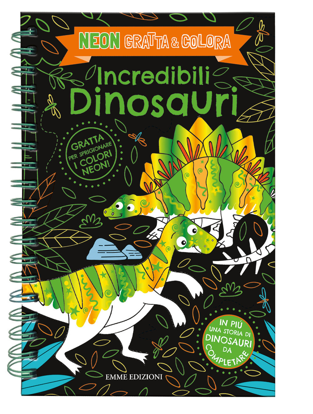 Incredibili dinosauri. Neon gratta e colora. Ediz. a spirale.