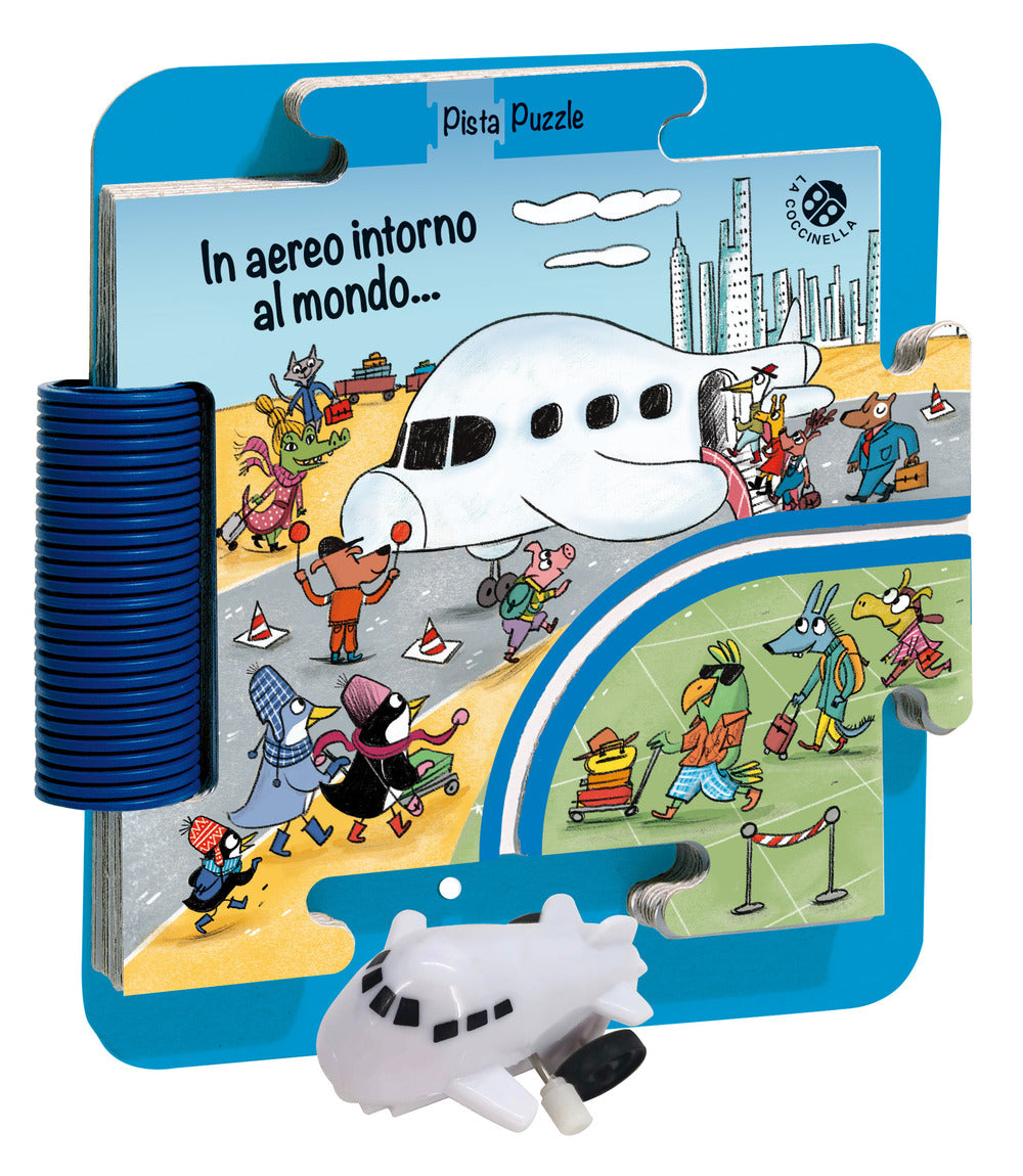 In aereo intorno al mondo. Ediz. a colori. Con pista e un aereo. Con puzzle gigante.
