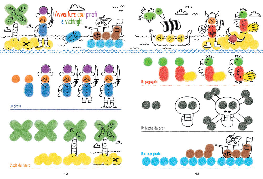 Impronte per disegnare. Passo dopo passo