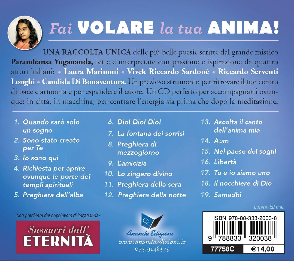 Fai volare la tua anima! - CD Poesie mistiche di Yogananda. Interpretate da voci ispirate di attori italiani