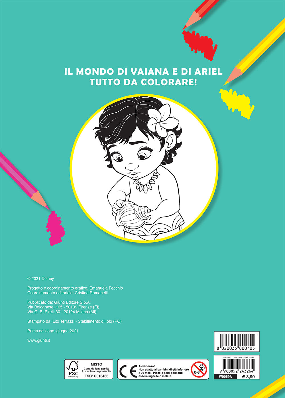 Primo album da colorare Disney Princess. Amiche degli oceani