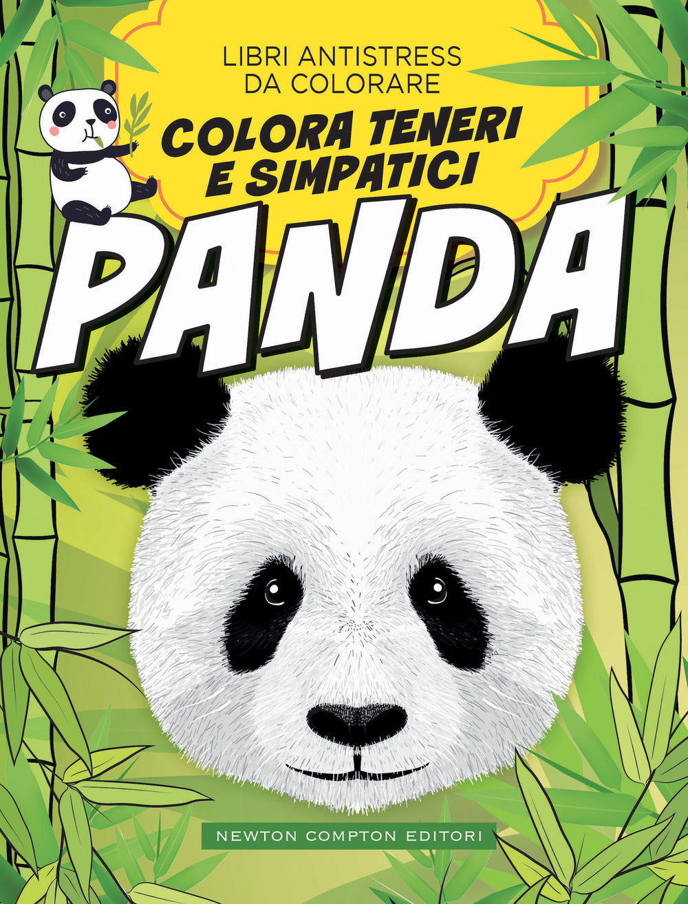 Colora teneri simpatici panda. Libri antistress da colorare.