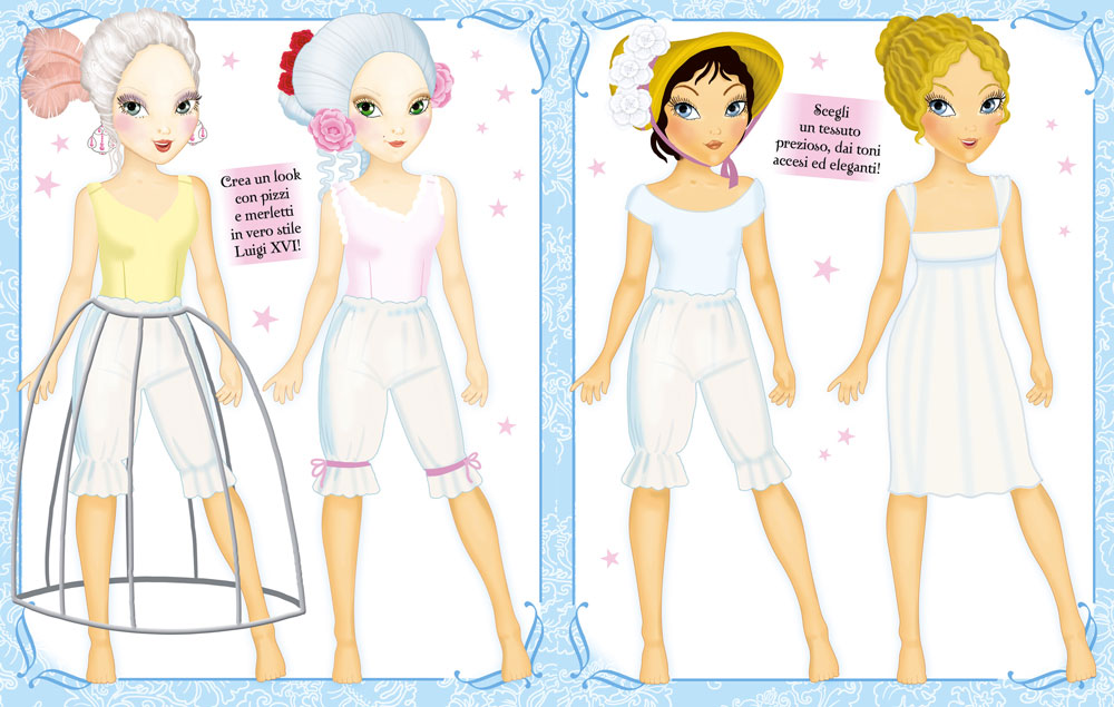 Crea la moda. Bellissimi stickers - Abiti da ritagliare - Pagine da colorare - Fantasie da mixare