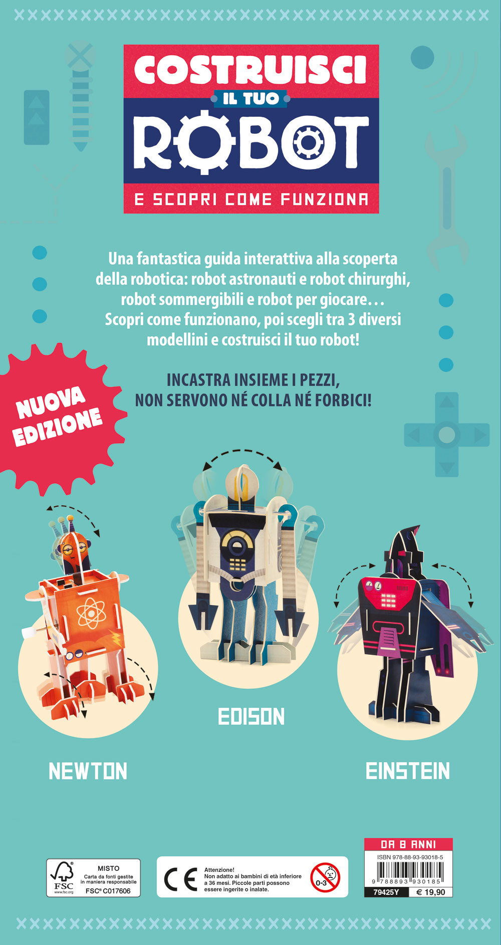 Costruisci il tuo robot e scopri come funziona. Costruisci 3 robot con 3 motori a carica