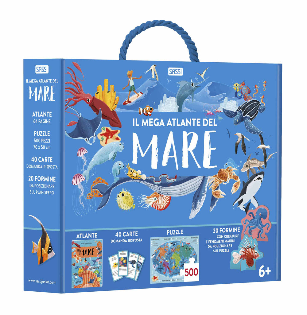 Il mega atlante del mare. Ediz. a colori. Con 20 formine. Con puzzle. Con 40 Carte.