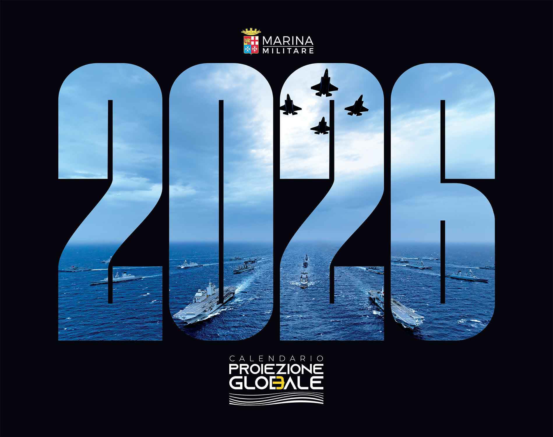 Calendario Marina Militare 2026 - da tavolo . Proiezione Globale