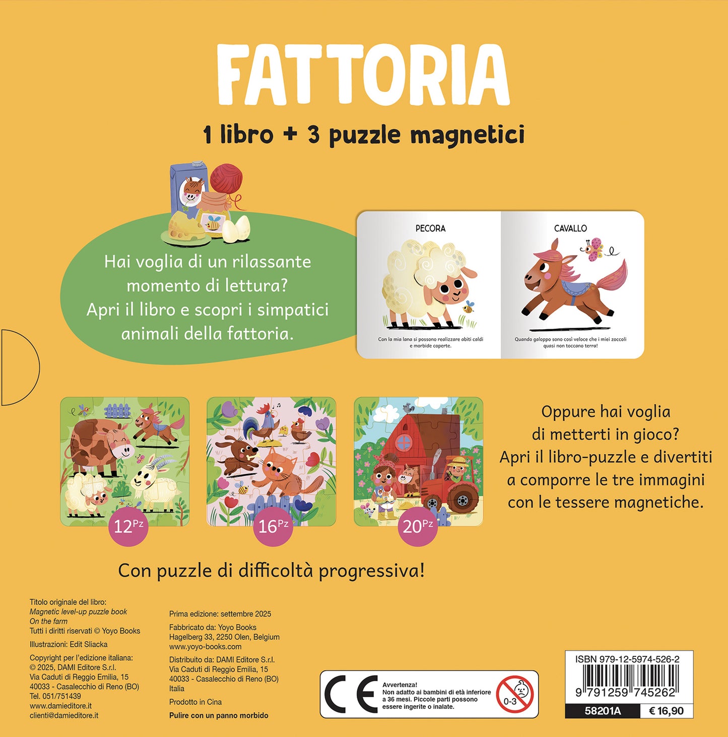 Fattoria. 1 libro + 3puzzle magnetici