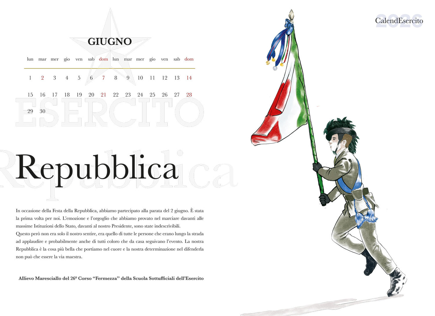 CalendEsercito 2026 - da parete. Lo giuro
