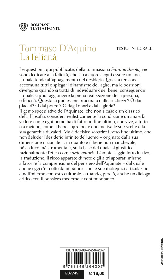 La felicità. Testo latino a fronte